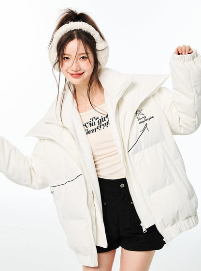 double-layered high-neck down jacket