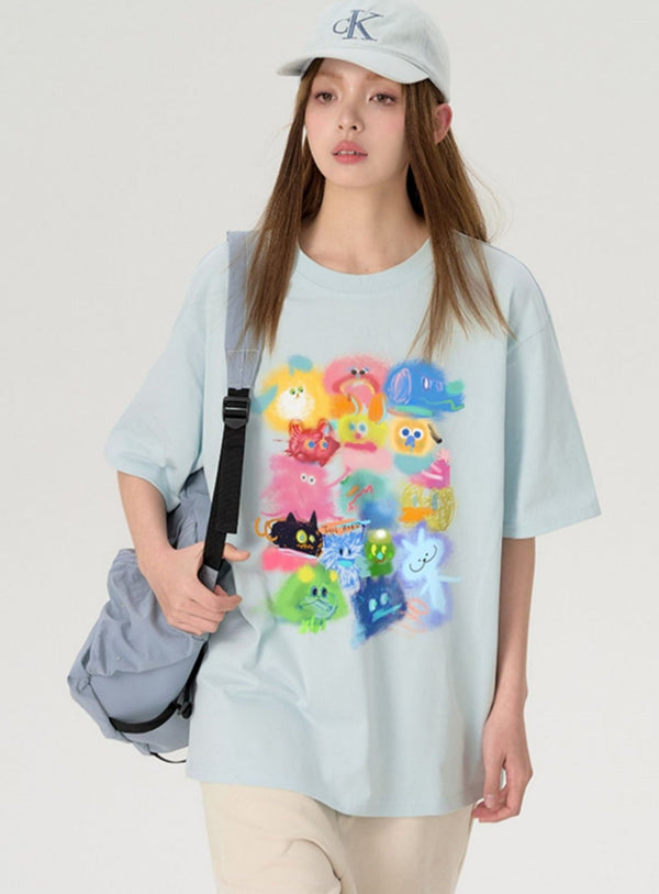 Inkjet Color Graffiti T-Shirt