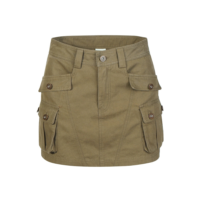 Army Green Pocket Skirt