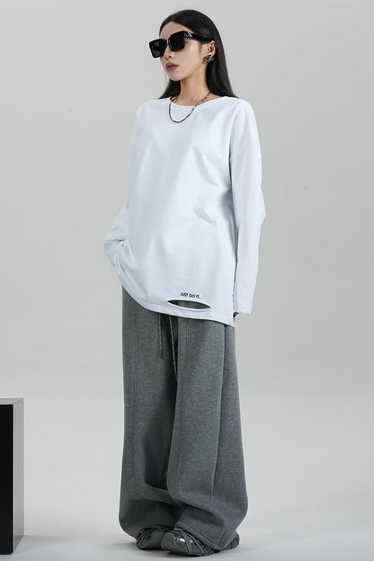 Fleece Thickened Wide-Leg Sweatpants