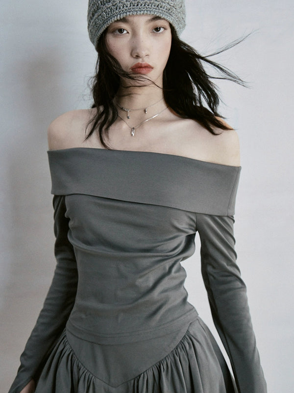 One-shoulder Detachable Culot Suit Set