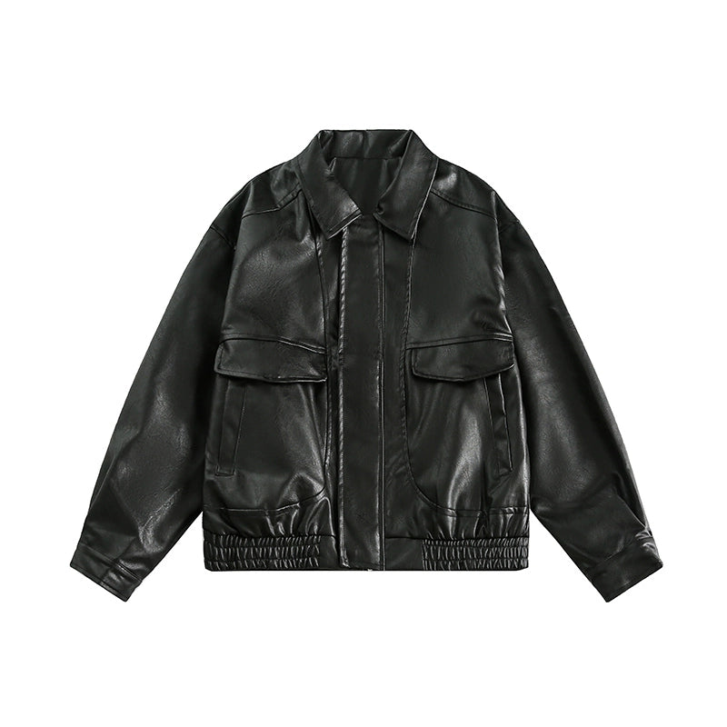 Collaboration Distressed Leather Biker Jacket