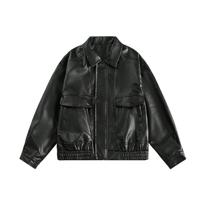 Collaboration Distressed Leather Biker Jacket