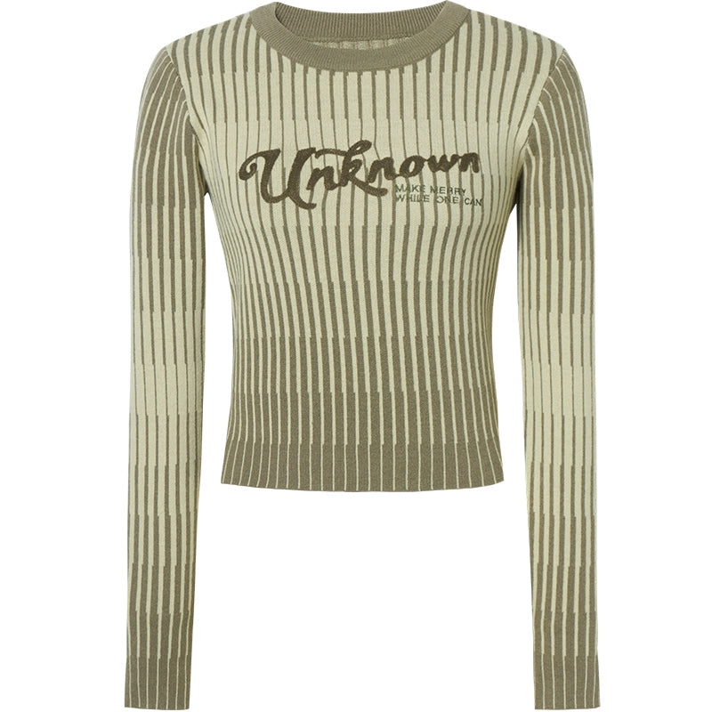 Stripe Slimming Knit Top