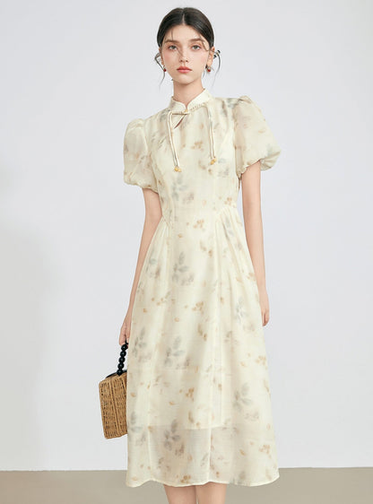 Chinese Style Stand-Up Collar Dress