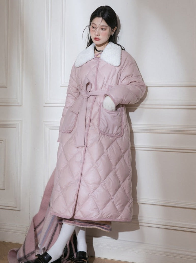 Milk Peach Long Down Jacket