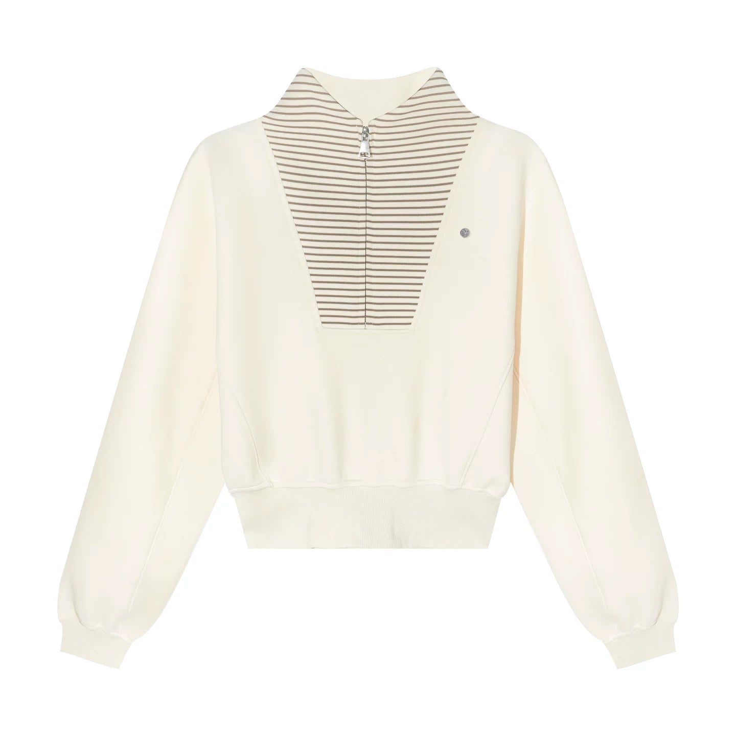 Striped Patchwork Half-Zip Jacket