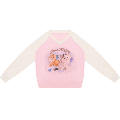 Autumn Knitted V-Neck Sweater