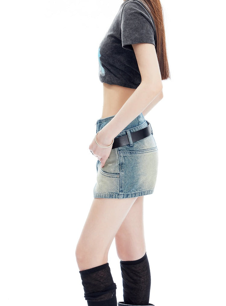 Hohe Taille Slim Denim Shorts Hosen