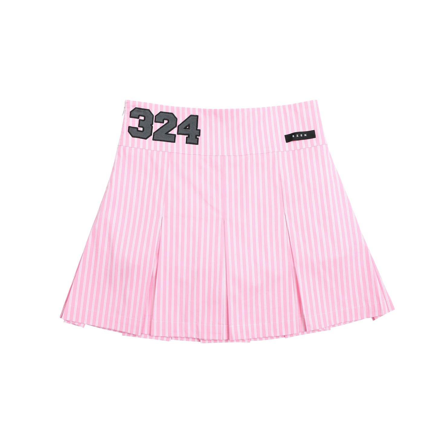 Vertical Striped Pleated Skirt