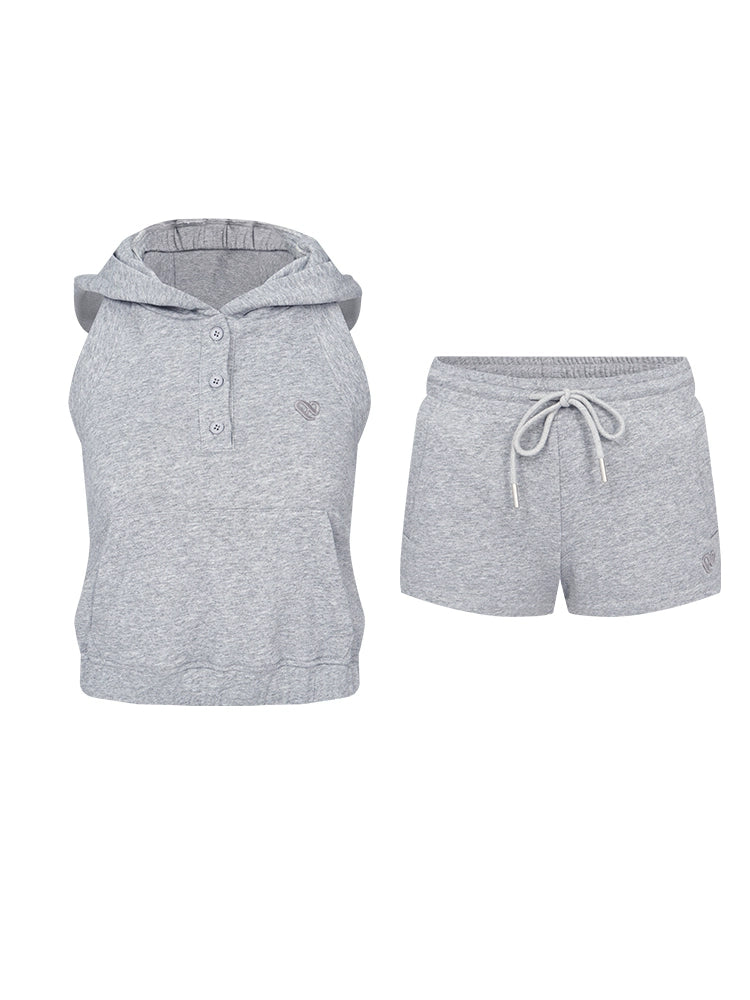 Retro Grau Sportliche Weste & Shorts Set-Up