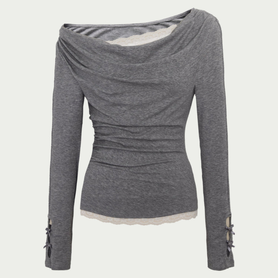 Swing Neck Lace Knit Top