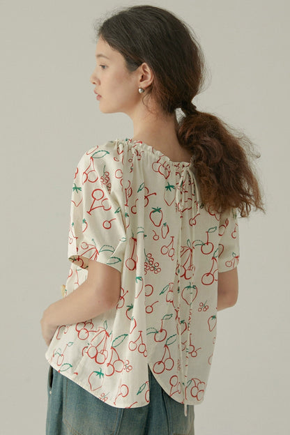 Berry Basket Print Top