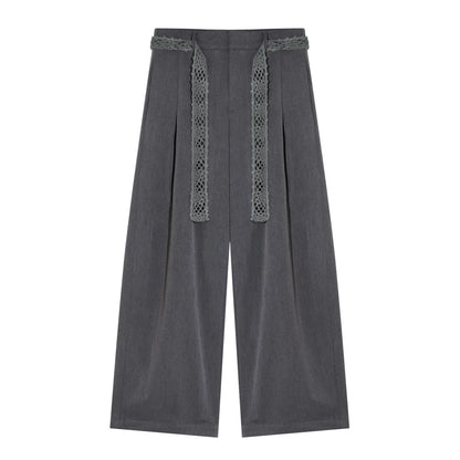 Crochet Pleated Suit Pants