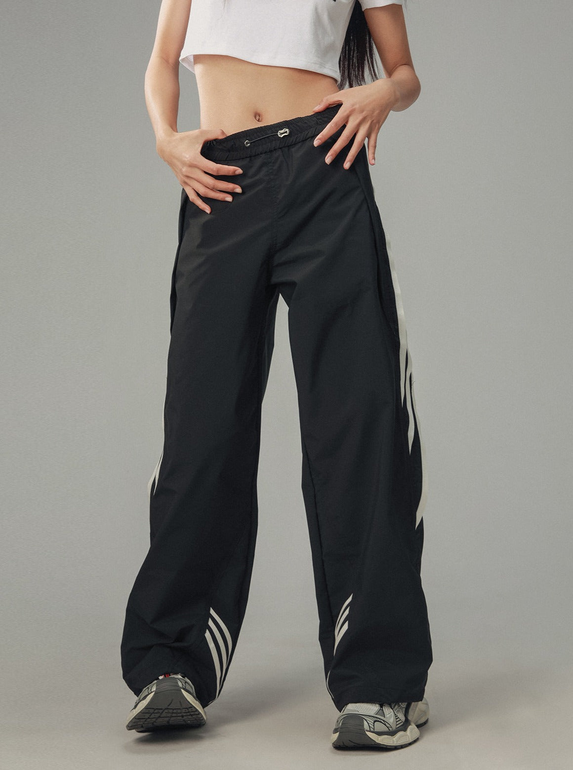 American Hip-hop Contrast Stripe Panelled Sweatpants