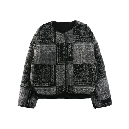 Retro Samt Steppjacke
