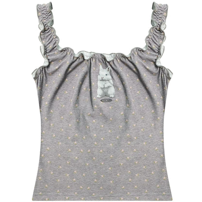 Sleeveless Rabbit Print Top