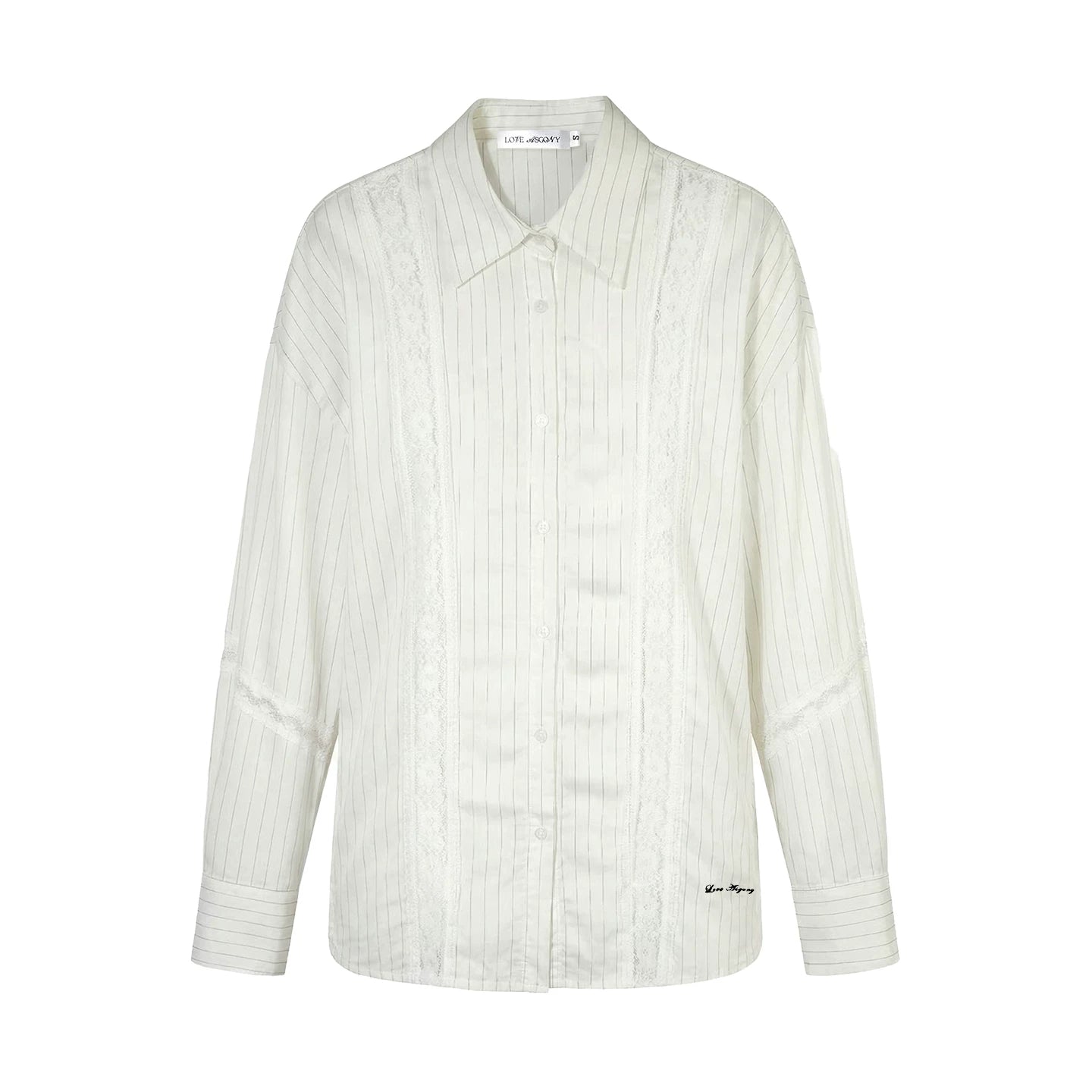 Striped Lace Embroidered Cardigan Set-Up