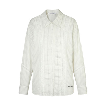 Striped Lace Embroidered Cardigan Set-Up