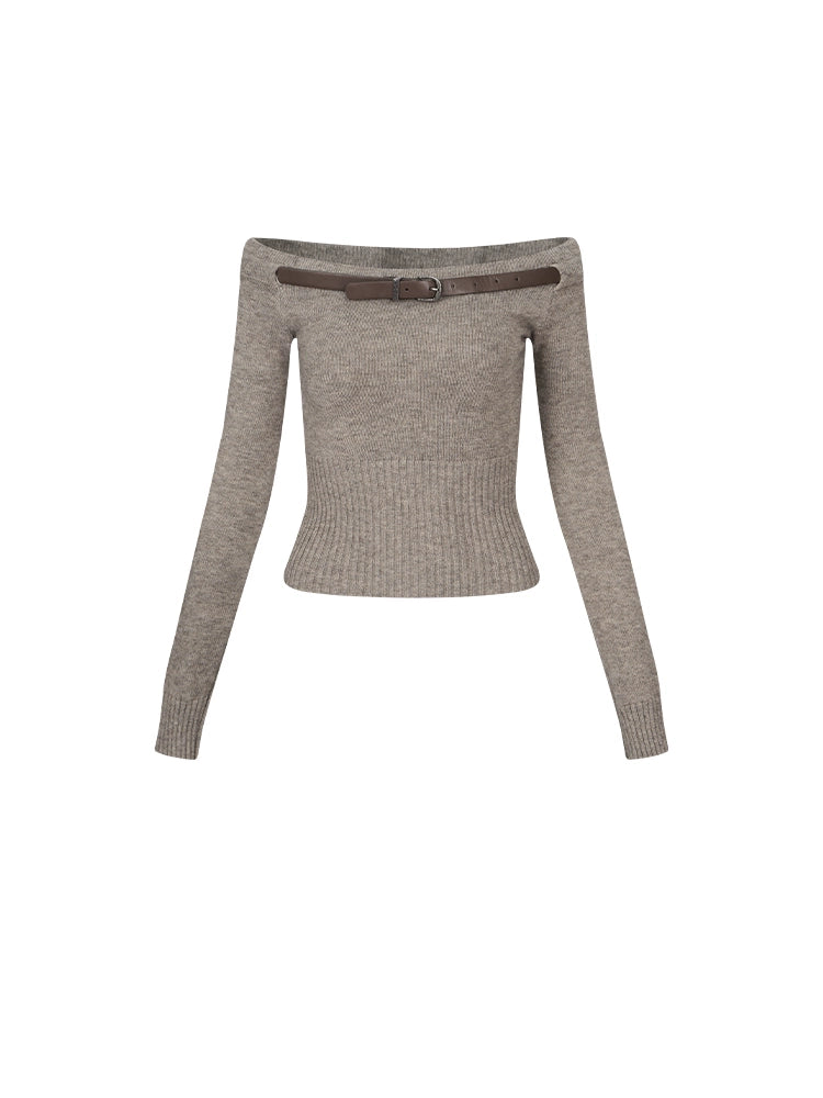 Premium Detachable Belt Sweater Top