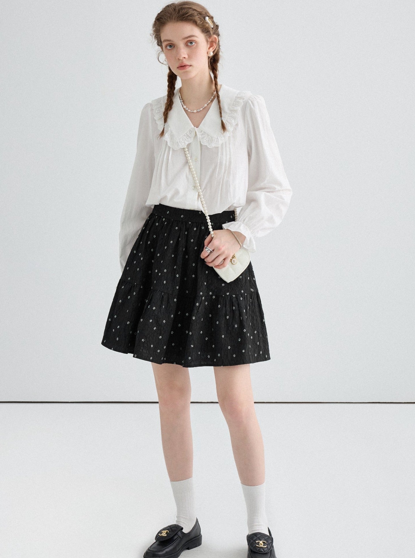 A-line Polka Dot Short Skirt