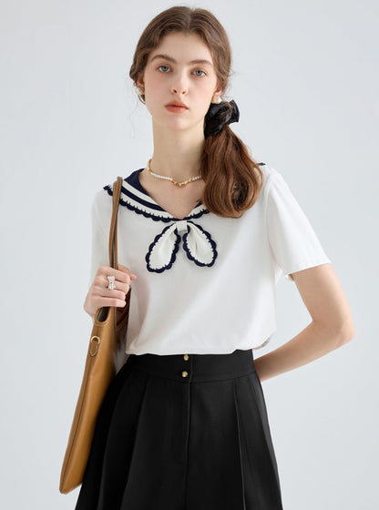 Navy Collar Casual T-Shirt