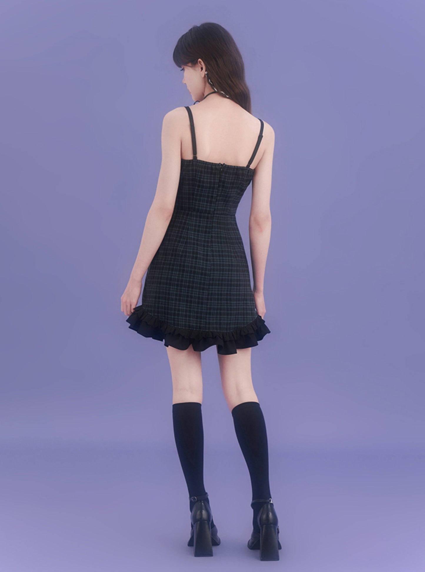 Checker Slimming Dress