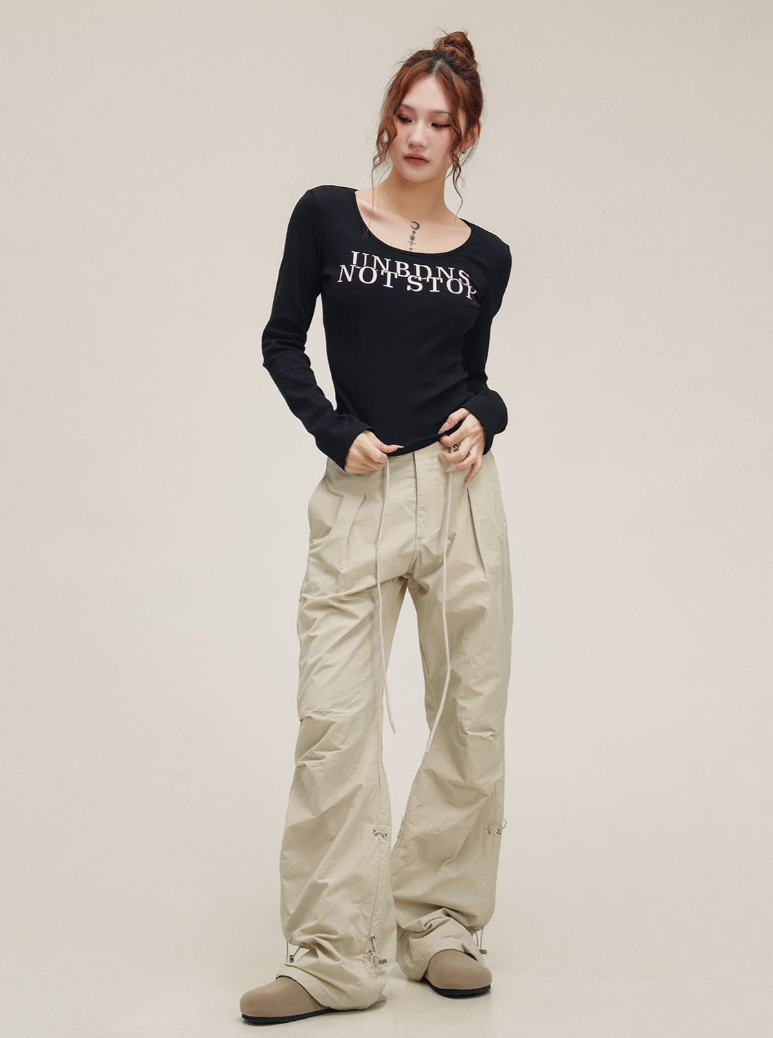 American Vintage Drawstring Bootcut Leg Pants