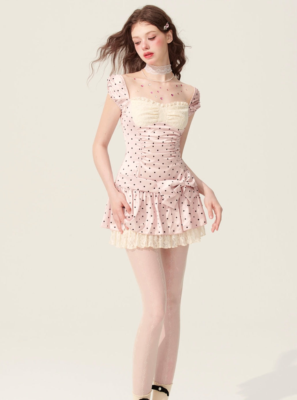 Thin Polka Dot A-Line Dress