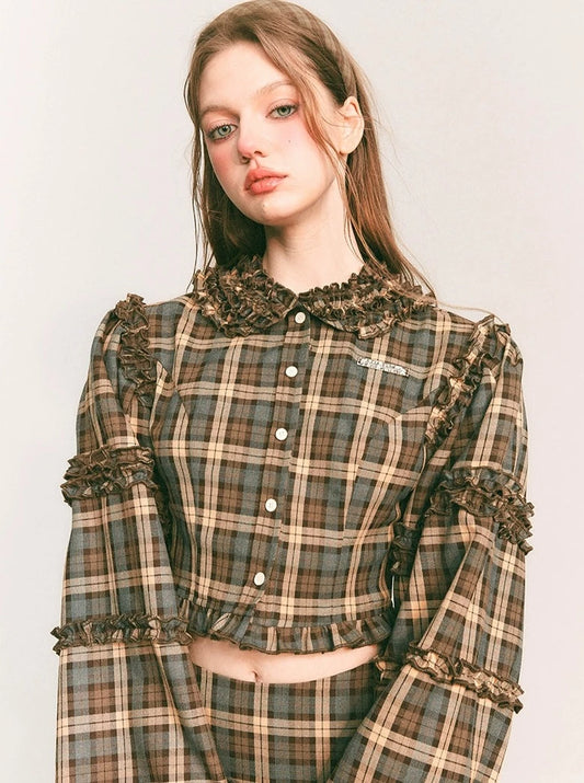 Retro Short Plaid Shirt