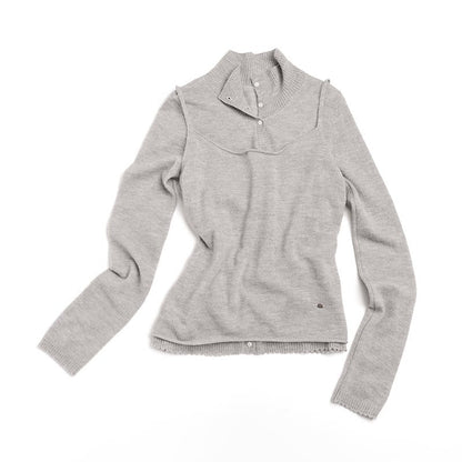 Doll Collar Knitted Cardigan Set-Up