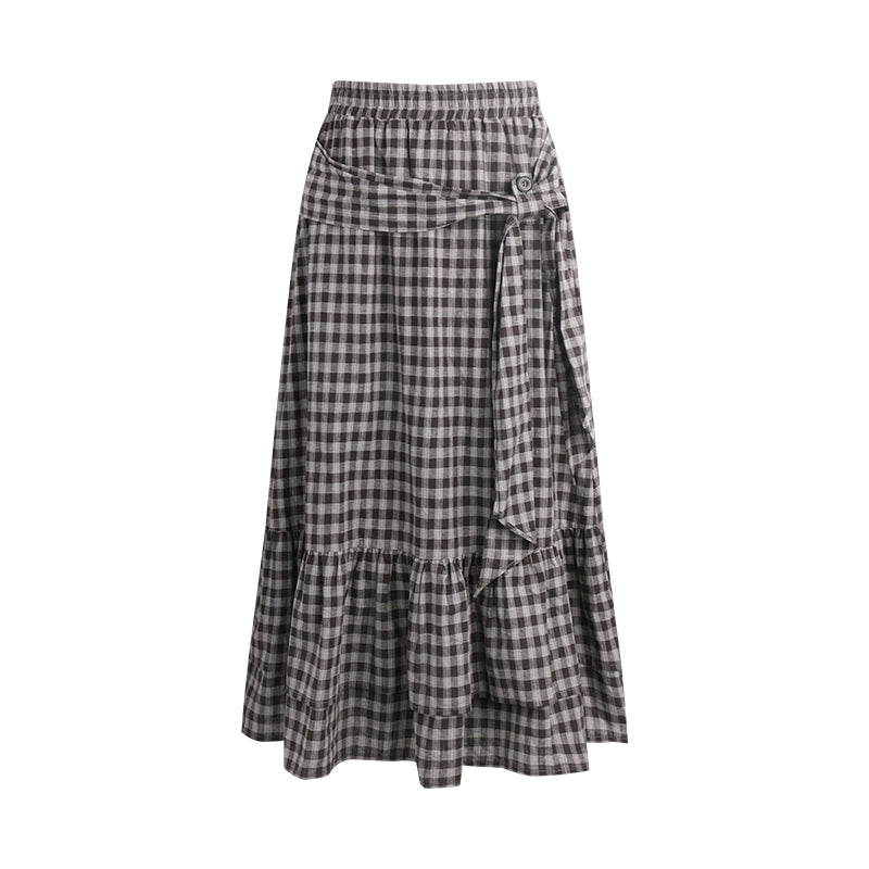 Plaid A-Line Maxi Skirt