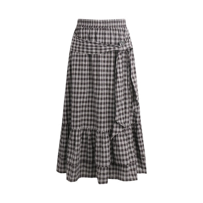 Plaid A-Line Maxi Skirt