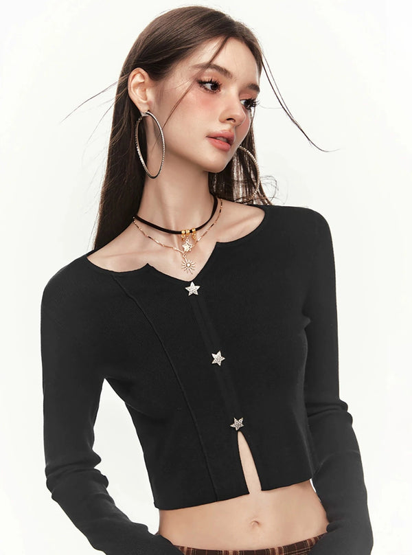 Multicolor Slim Pullover Base Knit Top