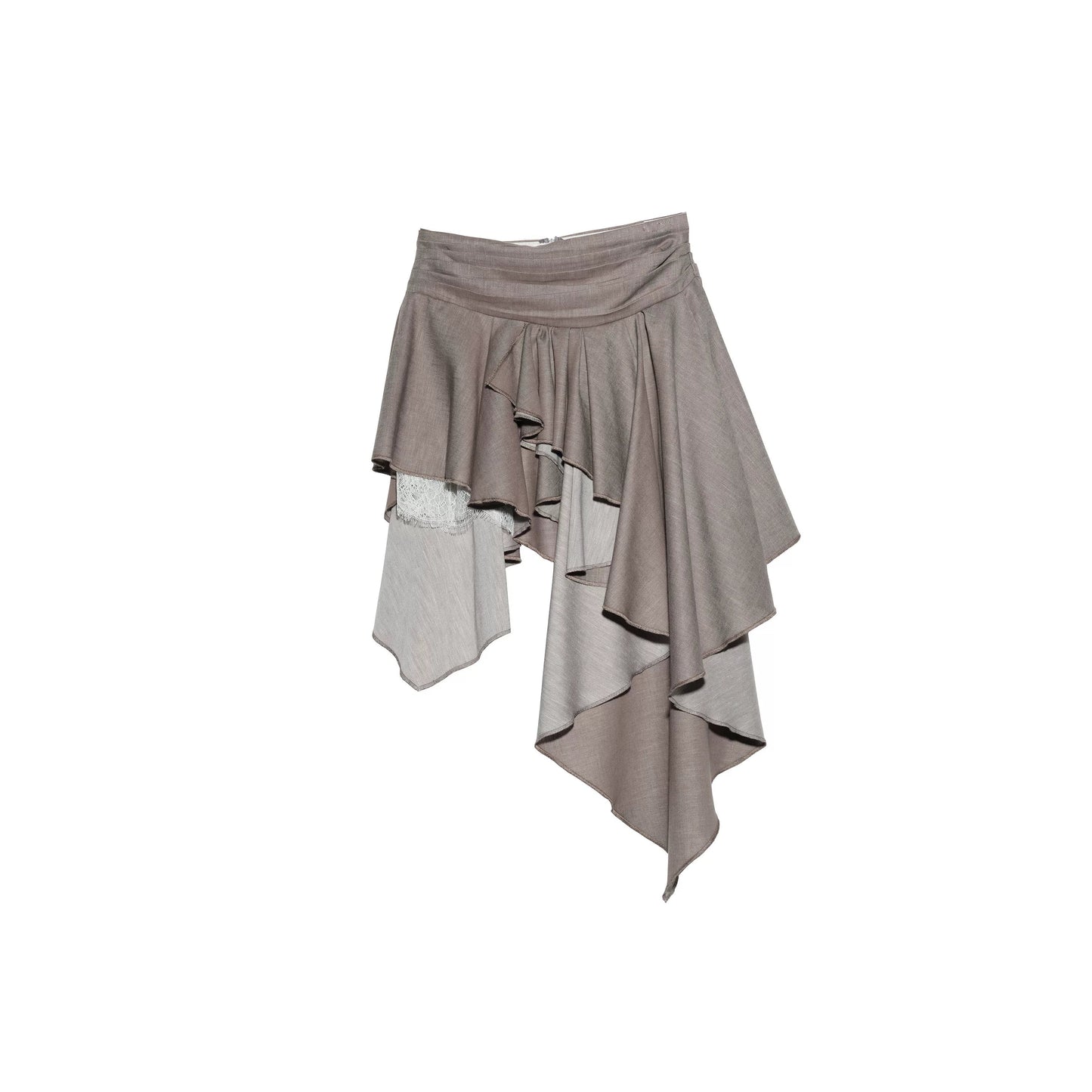 Pleated Linen Lace Skirt