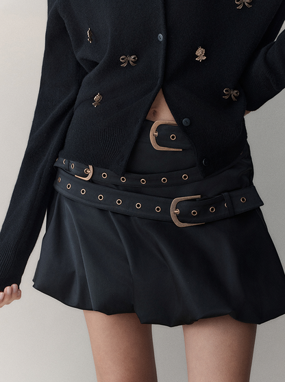 Belt Design Sense A-Line Skirt