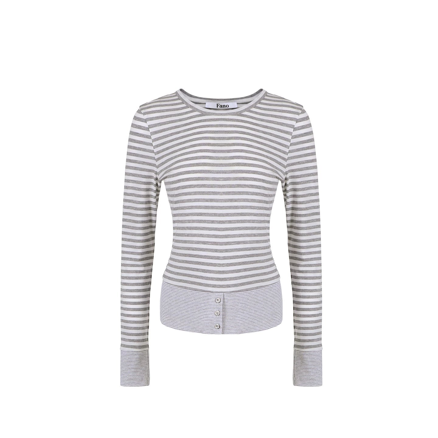 Soft Gray-White Striped Sweater