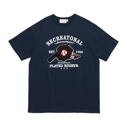 Baseball Embroidery Short Sleeve T-Shirt