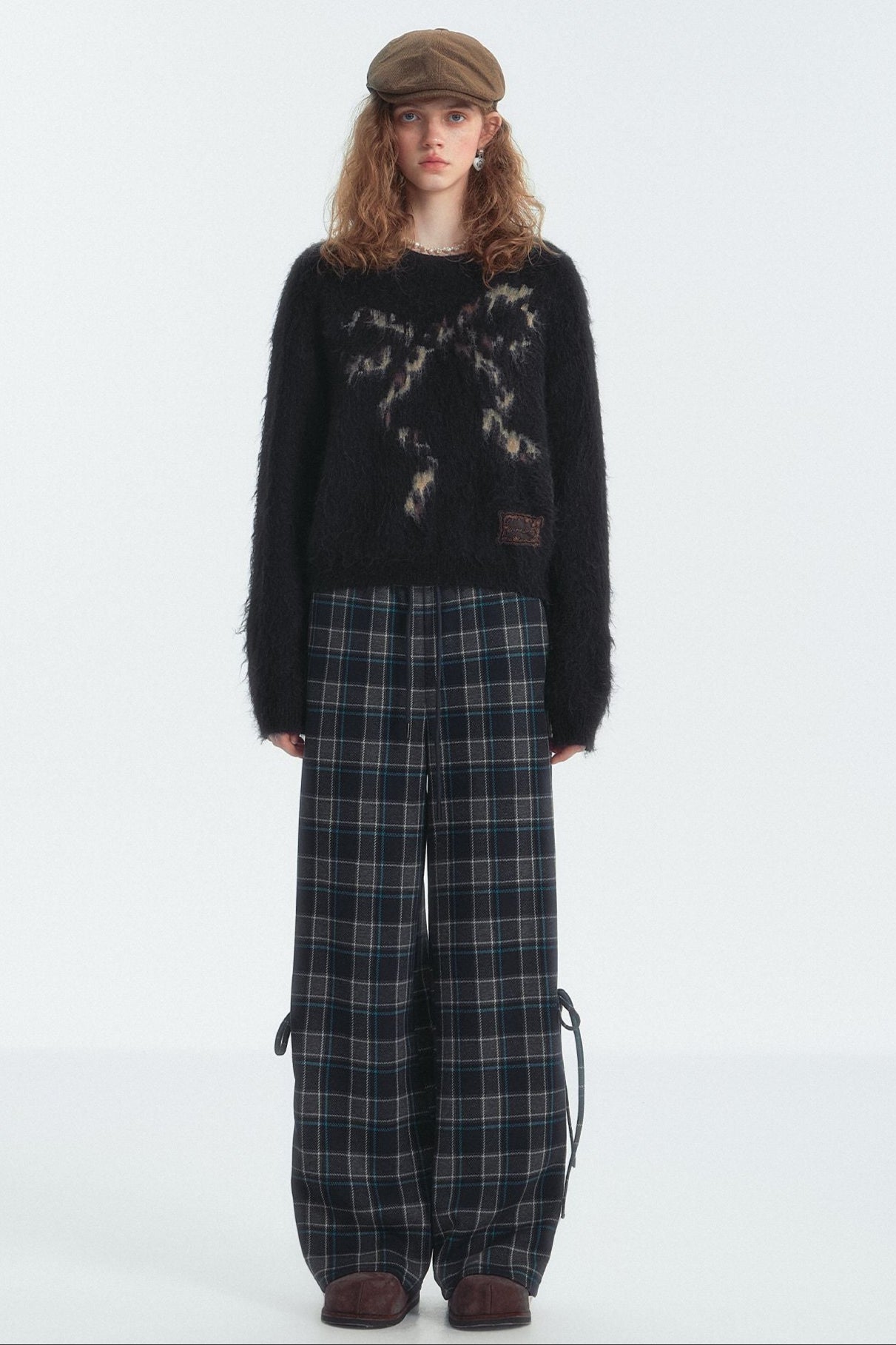 Leopard-Print Bow Crewneck Jumper