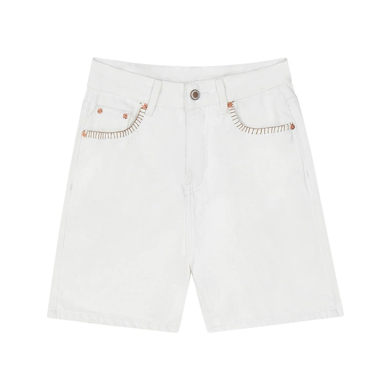 Simple Slim White Shorts Pants