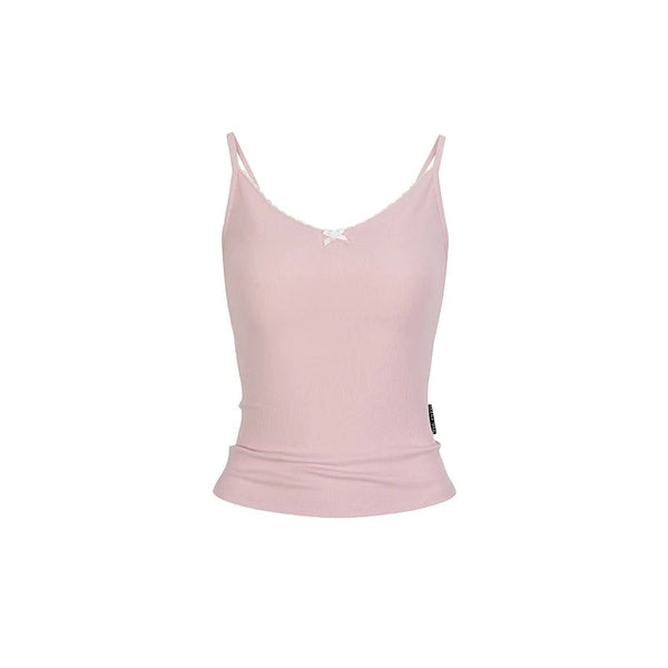 Lace Stitching Bow Top