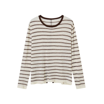 Vintage Striped Gray Knit Top