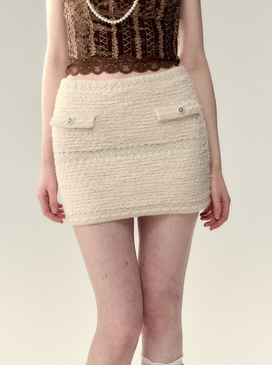 Wool Fragrance Jacket Skirt Two Piece Set