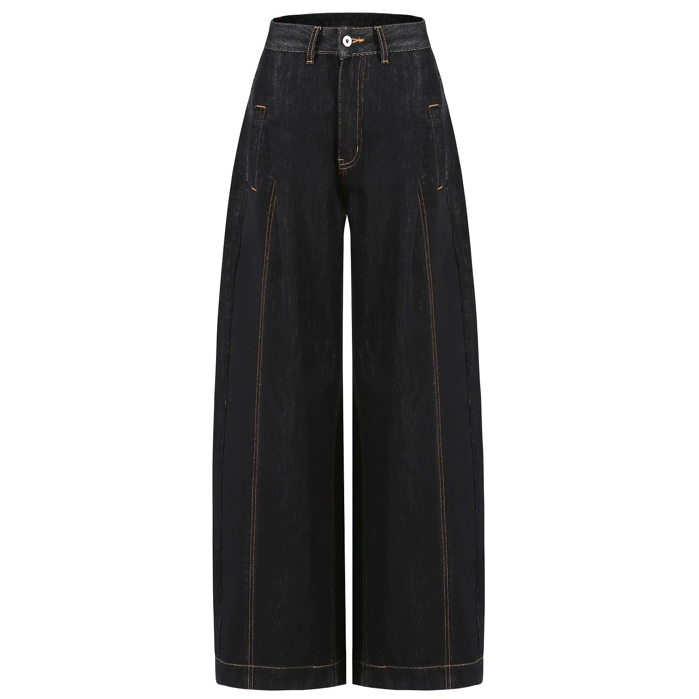 Color-Blocking Drape Denim Pants