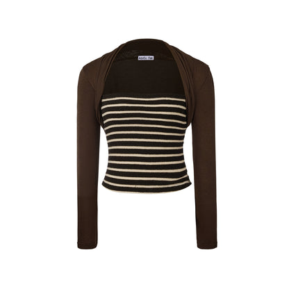 Tencel Wool Striped Knit Top