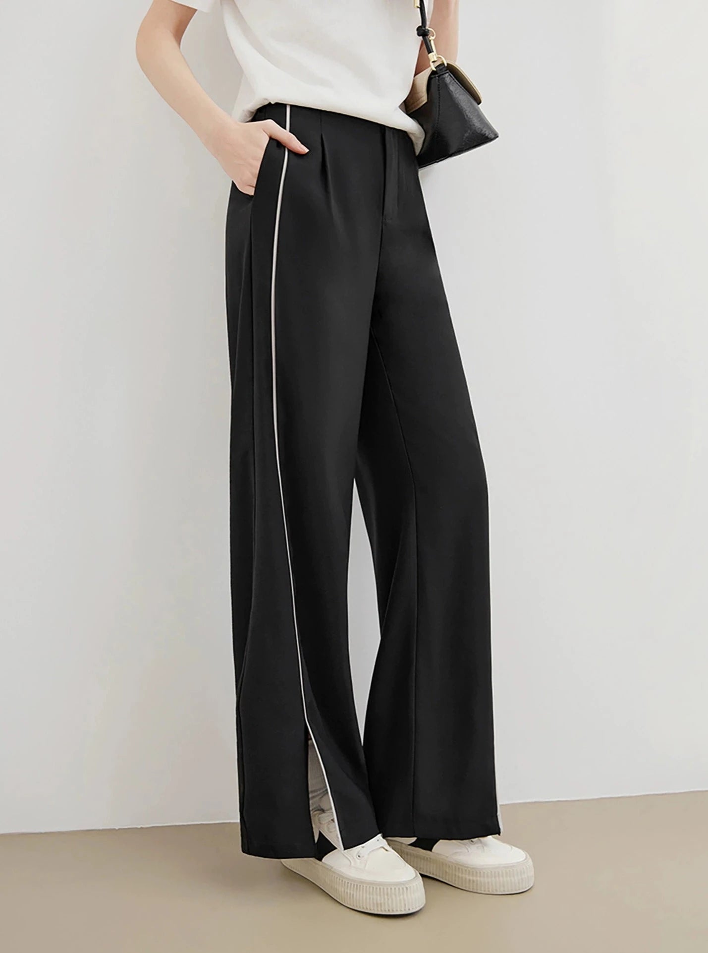 Thin Straight-Leg Pants