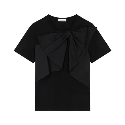 Bow Detail Black T-Shirt And Dress