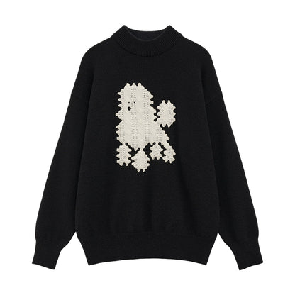 pixel dog pullover sweater