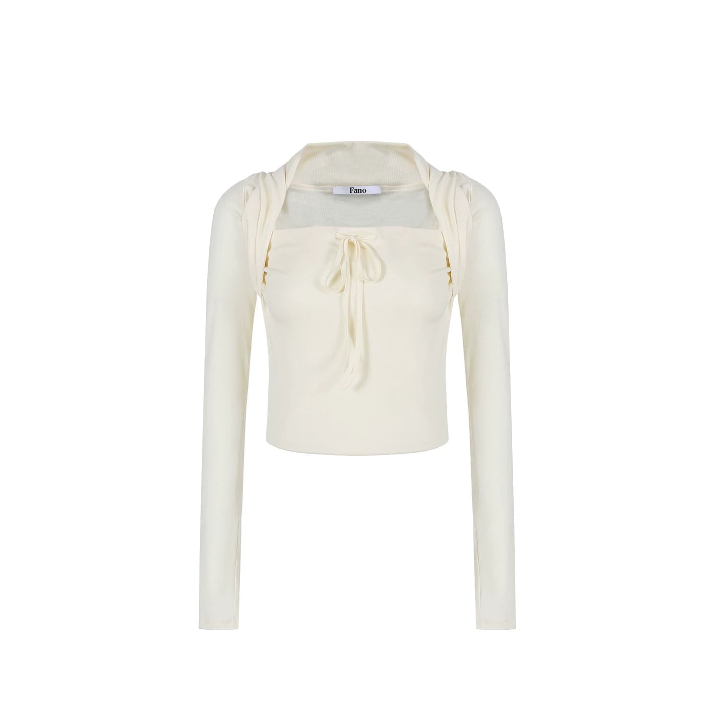 Relaxed Square Neck Drawstring Top