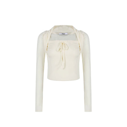 Relaxed Square Neck Drawstring Top